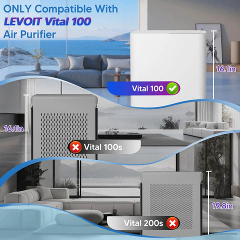 Vital 100 Replacement Filter For Air Purifier With 3 In 1 Top Notch Efficiency Activated Carbon Filter For Breathe Easy Fresh Air 2 Pack By Improvedhand Quality compatible with Levoit Vital 100
