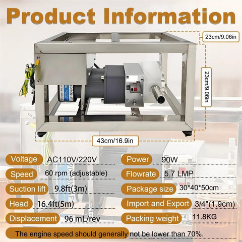 Top Tier Adjustable Transfer Pump For Viscous Liquids Like Honey, Peanut Butter, And Syrup. High Flow Rate Up To 8 Kg Min With Smart Rotor Design. Easy To Use Industrial Grade Solution.