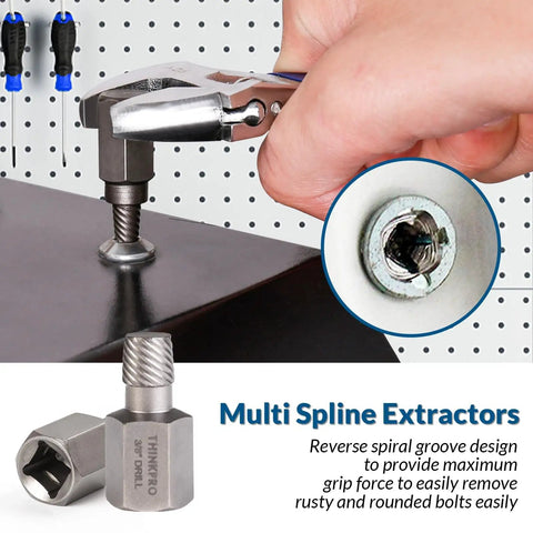 39 Piece Bolt Extractor And Drill Bit Kit For Damaged Fasteners Including Frozen Studs Rusted Rounded Off Bolts And Screws Easy Out Set With Multi Spline Extractors To Conquer Tough Stubborn Bolts during use