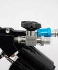 Heavy Duty Polyurethane Foam Spray Gun With Air Purge Self Cleaning Pu Foaming Tool, cast iron frame, close-up view of nozzle and fittings.