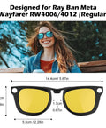 4 Pack Polarized Clip On Lenses For Meta Wayfarer Gen 2 Smart Glasses M Size 50 22 RW4006 RW4012 UV Protection Discoloration Clip