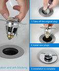Installation process of Universal Stainless Steel Push Type Basin Pop Up Drain Filter With Basket No Overflow in sink
