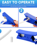 Instructional image showing the Three Pack PTFE Tubing Cutters Set for Nylon, PVC, and PU hoses demonstrating cutting process.