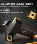 Beefy 1/2 Inch Shank Slab Flattening Router Bit With 2 Inch Cutting Diameter And 3-Wing Coated Carbide Inserts for woodworking