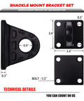 2 Pack D Ring Shackle Mount Bracket With Backer Plate For Truck Tractors ATV UTV And Pickup Black 5 Ton Bolt On Clevis Mount