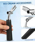 Ice Cream Maker Handle Replacement Part With Adjustable High Accuracy Lever For Precise Scoops Easy Install Must Have Plastic And Metal Kitchen Accessory For Home Use, black handle
