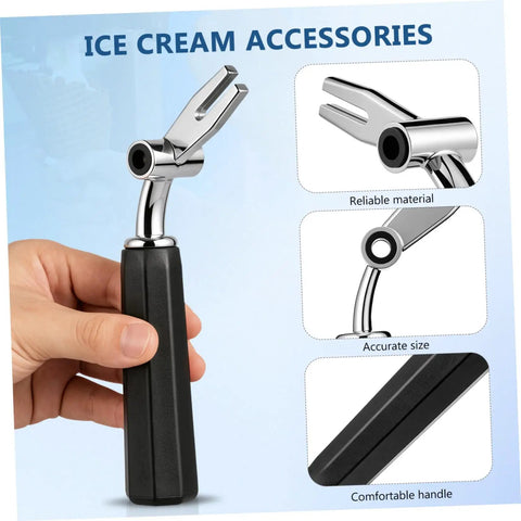 Ice Cream Maker Handle Replacement Part With Adjustable High Accuracy Lever For Precise Scoops Easy Install Must Have Plastic And Metal Kitchen Accessory For Home Use, black handle