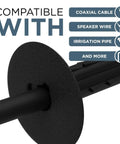 Single Feed-Through Bushing For RG6 Coax Cable, Clean Wall Pass-Through Grommet For Low Voltage Wires, Indoor Outdoor Use, Durable Shielded Installation, Keeps Cables Safe And Neat For Quick No Fuss Setup, black