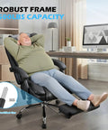 Man relaxing in a Massaging Office Chair With Foot Rest And Heat, 6 Point Vibration, Ergonomic Big And Tall Desk Chair For 500lbs