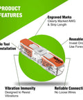 Lever Nut Wire Connectors Kit Inline 20 Piece 2212401 Pack features including engraved marks and reusable design.
