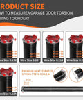 Product size guide for Garage Door Torsion Springs Pair 0.225 X 2 In X 30 In Dope Heavy Duty Steel With Aluminum Cones.