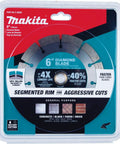 6 Inch Diamond Blade Segmented For General Purpose Cutting Of Concrete Block Brick Pavers And Roof Tiles With Longer Life And Faster Cuts Up To 4x Longer Life Than Competitors For Heavy Duty Jobsite Use in packaging