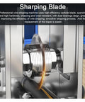 Super Heavy Duty Wire Stripping Machine For Professional Electricians showing sharp carbide blade and dual bearings for efficient wire stripping.