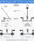Commercial Mop Sink Faucet With Vacuum Breaker, Wall Mount 8 Inch Center Service Sink Faucet, 3/4 Inch Hose Thread diagram