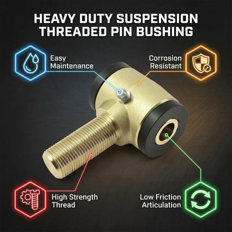 Beefed Up Three Quarter Inch Threaded Bushing Kit For Four Link Suspension With Adjustable Chromoly Polyurethane Bushings
