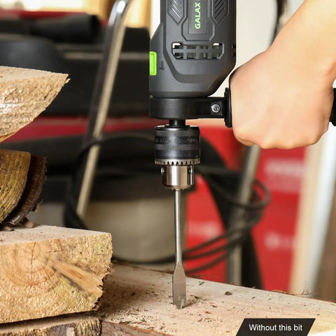 Beast Corded Hammer Drill With 4.5 Amp Motor 0 To 3000 RPM 1/2 Inch Keyed Metal Chuck in use on wood