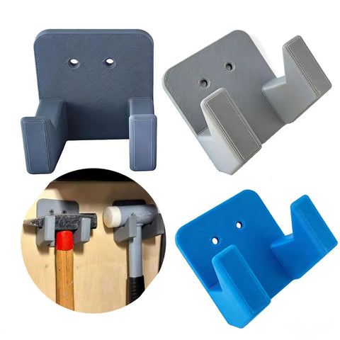 Dual Hammer Holder Wall Mount Set for Garage and Workshop, multiple colored heavy duty racks with mounted hammers