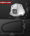 Dimensions of CVT Transmission Filter With Gasket And Oil Filter 31728-1XF02 showing size in inches and centimeters