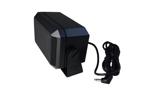 External Speaker For Mobile Transceivers With Swivel Bracket 5 Watt Output 1.8M Cable 3.5mm Mono Plug shown at side angle