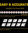 Diagram showing tape measure markings on Retractable Stainless Steel Tape Measure With 1 Inch Blade, 16 Foot Dual Sided Tape For Feet Inches Fractions And Metric, Self Lock, Impact Resistant, Hollow Design For Easy Clean, Durable Metallic Silver.