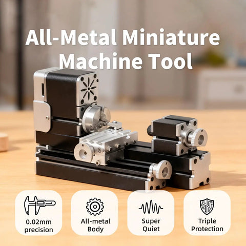 All Metal Mini Lathe Machine 36W 20,000 RPM Precision Lathe With 0.02mm Scale For Wood And Soft Metals Copper Aluminum Dope For DIY Projects