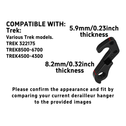 2 Pack Derailleur Hanger 144 Replacement Part With Mounting Hardware For Trek Gary Fisher Bikes Aluminum Alloy Black