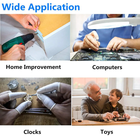 Wide application of 720-Piece Laptop Screw Kit with 24 Types M1.4-M3 for home improvement, computer, clock, and toy repairs.