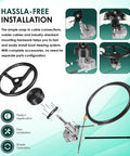Outboard Steering Kit With Fifteen Foot Cable Three Quarter Inch Standard Tapered Shaft And Thirteen Point Five Inch Wheel components