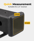 Close-up of 2-inch receiver suitable for Universal 2 Inch Trailer Hitch Cover Plug Cap Rubber For 2x2 Receiver Tubes Class 3 4 5 Fits Most Trucks SUVs Jeeps And ATVs UTVs Keeps Dirt Out And Adds A Slick Look To Your Ride