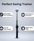 Retractable Golf Swing Trainer With Click Feedback Posture Correction Arm Band And Grip Trainer Portable Indoor Outdoor Swing Aid