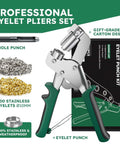 Beast Mode Grommet Tool Kit With 3/8 Inch Eyelets, Heavy Duty Metal Grommet Press For Fabric Leather Tarps DIY Crafts, hole punch included