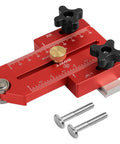 Extended Thin Rip Jig For Table Saws And Router Tables, easy narrow strip cuts, aluminum alloy guide, red with black knobs