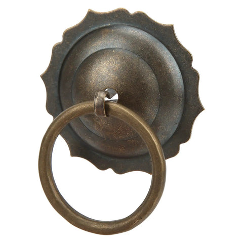 Antique Brass Cabinet Knob With U Shaped Needle Mounting Kit showcasing vintage retro door hardware with hand-finish detailing