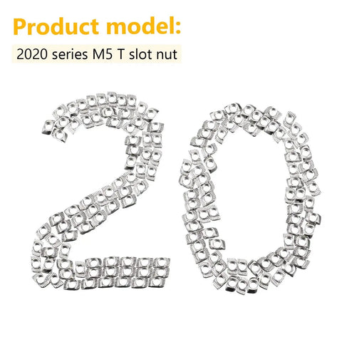 150 Pieces 2020 Series T Slot Nuts Hammer Head Fasteners Plated Carbon Steel Sliding M5 T Nuts For Aluminum Profiles