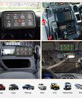 Eight Gang LED Car Switch Panel With Touch Button Relay System installed in vehicle dashboard for Trucks Boats UTVs SUVs