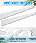 10 Pack Adjustable Shelf Brackets For Double Track System Closet Organization, white 11.5-inch heavy-duty steel, easy assembly.