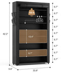 Knock Out Closet Chaos With This 10 Tier Tall Shoe Rack Featuring Dustproof Covers, dimensions 33.8W x 9.8D x 62.2H for organizing shoes.