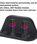 Four Barn Door Floor Guide With Bearing Design For Sliding Doors Heavy Duty Metal Hardware Durable Black Steel Frame