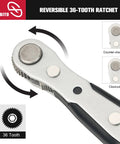 Compact 22 Piece Mini Ratchet Set With 1/4 Inch Drive Right Angle Screwdriver And 36 Tooth Ratcheting Wrench Bits functionality chart