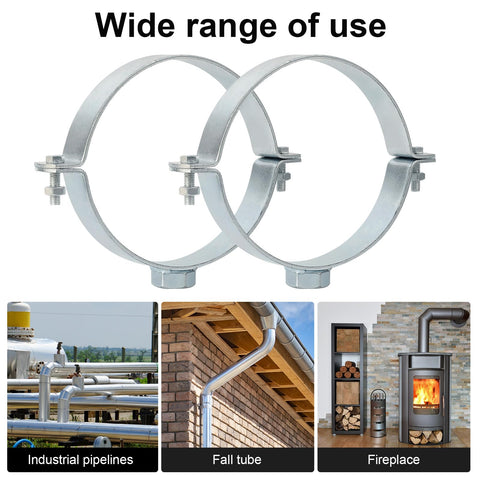 Two Pack 6 Inch Built Tough Heavy Duty Galvanized Split Ring Pipe Hanger for walls and ceilings with versatile use.
