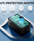 Muti-protection adapter with over-current, heat, voltage, and short-circuit protection for 40 Inch By 14 Inch LED Open Sign With Remote Control.