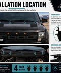 Windshield Cowl Clip Replacement Kit Four Pack For Ford F150 SVT Raptor Expedition Navigator Mark LT Direct Fit Durable Auto Grade Plastic Easy Install front install diagram