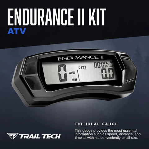 Endurance II Digital Gauge Speedometer Kit With Backlight For Yamaha ATVs And Quads That Tracks Current Speed Avg Speed Max Speed Two Trip Odometers Riding Time Stopwatch Total Ride Time Fits TW200 Banshee Blaster Grizzly 450 550 700 Kodiak 450