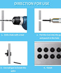Steps for using Aluminum Blind Rivets Set, 60 Pieces, 3/16 x 3/4 Inch Pop Rivets, Black Finish in metalworking and repairs.