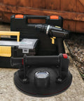 Heavy Duty Glass Suction Cup Lifter With Pressure Gauge For Sturdy Handling Heavy Load Tile Stone And Metal Sheets on workbench