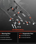 Front Suspension Kit 10 Piece With Upper And Lower Ball Joints And Tie Rod Ends For Ford E Series Econoline Vans 1992 To 2006 Drag Link Included For Heavy Duty Road Ready Performance And Easy Direct Fit Upgrade, kit parts detail