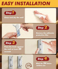 Installation steps for Heavy Duty Stainless Steel Self Adhesive Hooks 15lb Pack of 5 Double Hook Design for Coat Towel Robe No Drill.