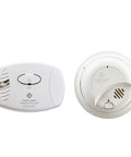Front and side view of Plug-In Carbon Monoxide Alarm With Battery Backup And Smoke Detector - Hardwired Safety Sensor