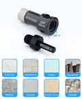 DKIBBITH vacuum-brazed diamond core drill bit with adapter, 3/4 in (20 mm), 5/8-11 to 3/8 hex shank, black side view