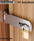 Stainless Steel Hasp Latch Heavy Duty Padlock Latch for Gates Doors Cabinets and Sheds, 3 Inch Safety Hasps, Installed View